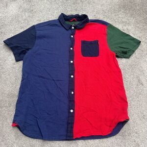 Primitive Skateboarding Colorblock Button Down Shirt Mens Large Red Blue Green